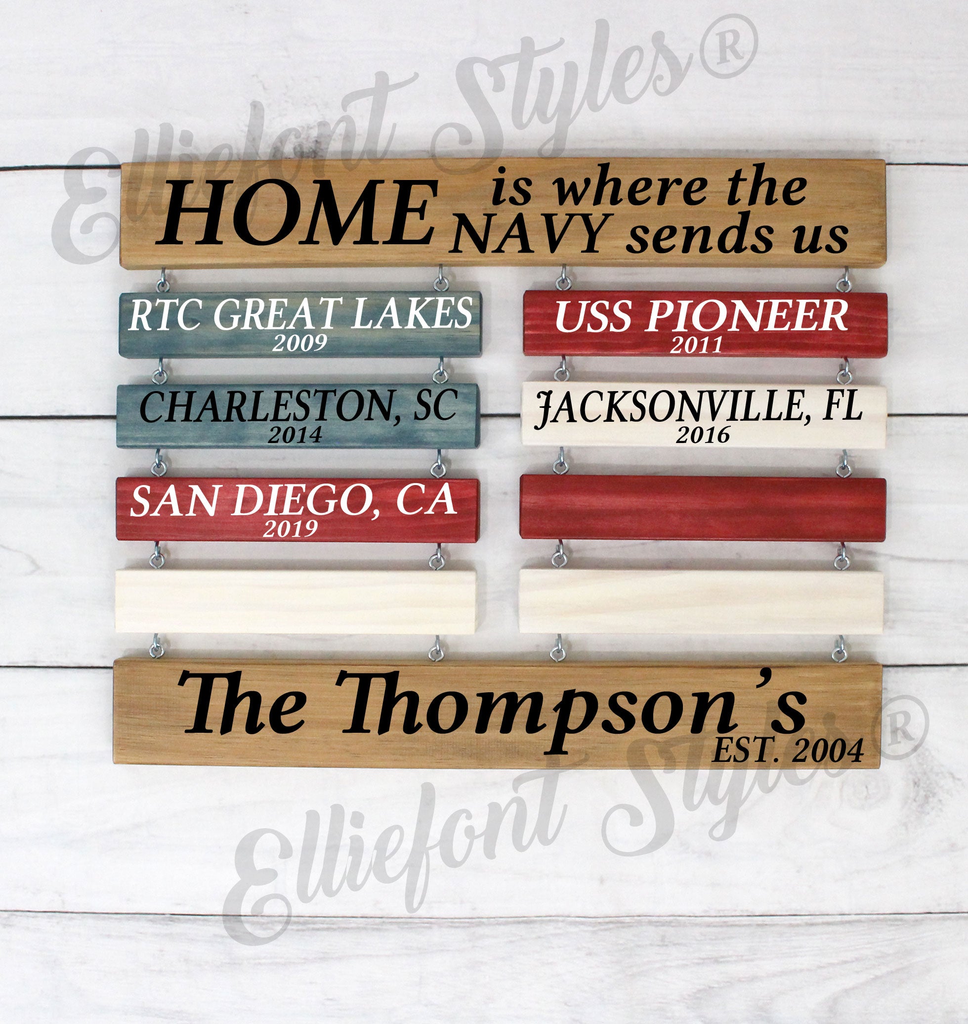 Home Is Where The NAVY Sends Us Retirement Wood Sign ©