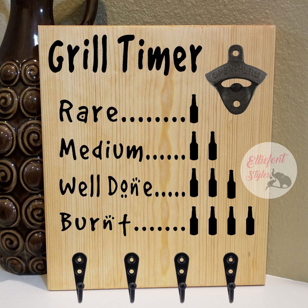 grill timer beer sign