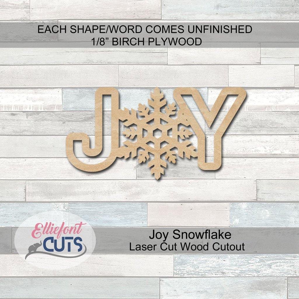 Joy Snowflake Wood Words - Elliefont Styles