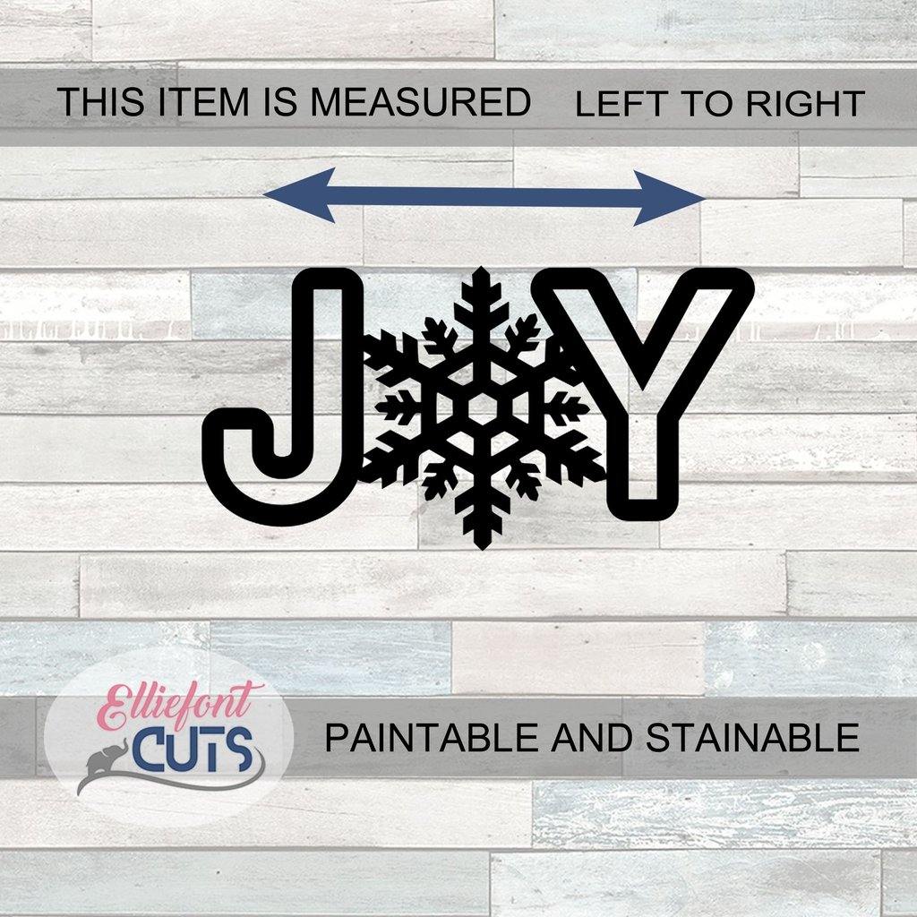 Joy Snowflake Wood Words - Elliefont Styles
