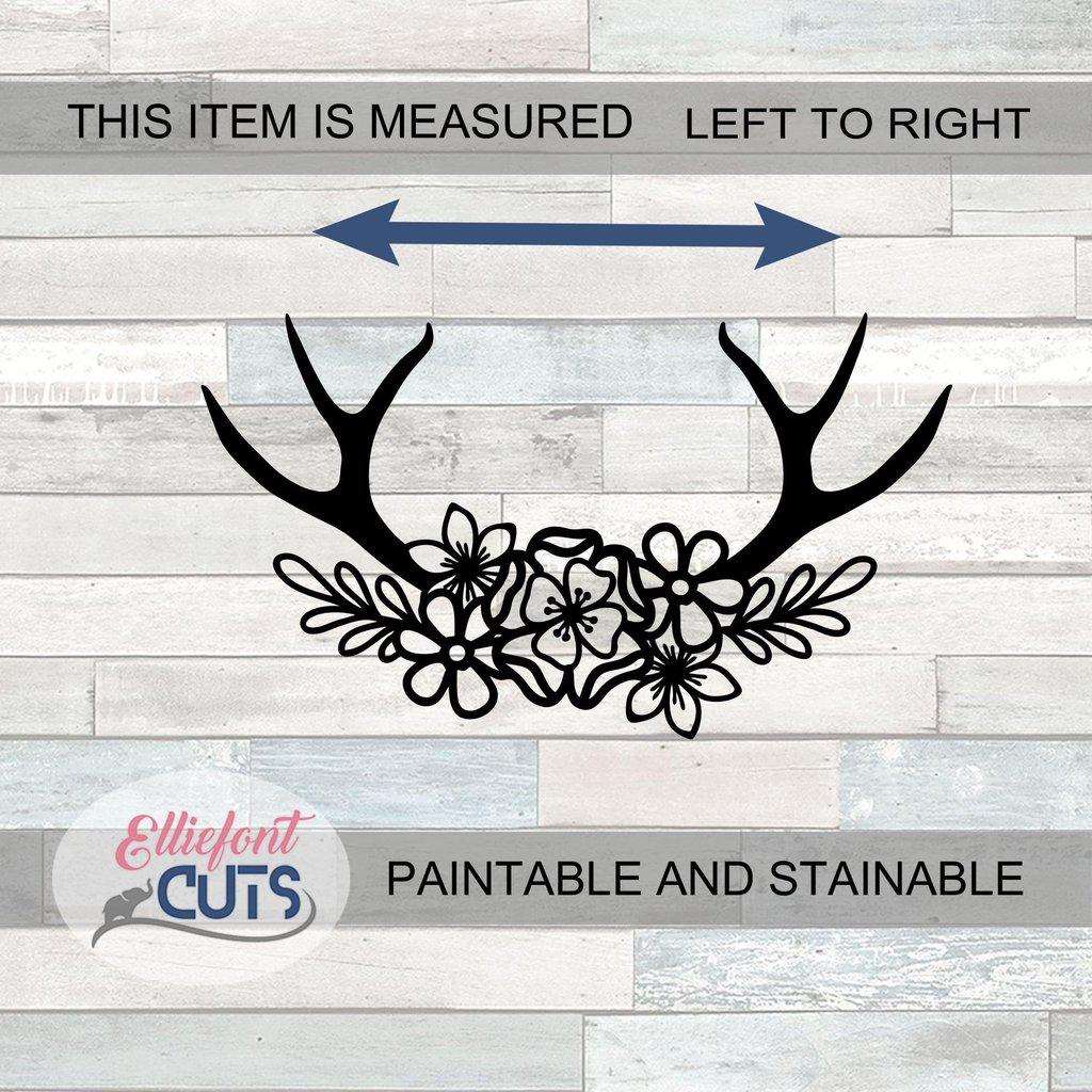 Antler Flowers Wood Cutouts - Elliefont Styles