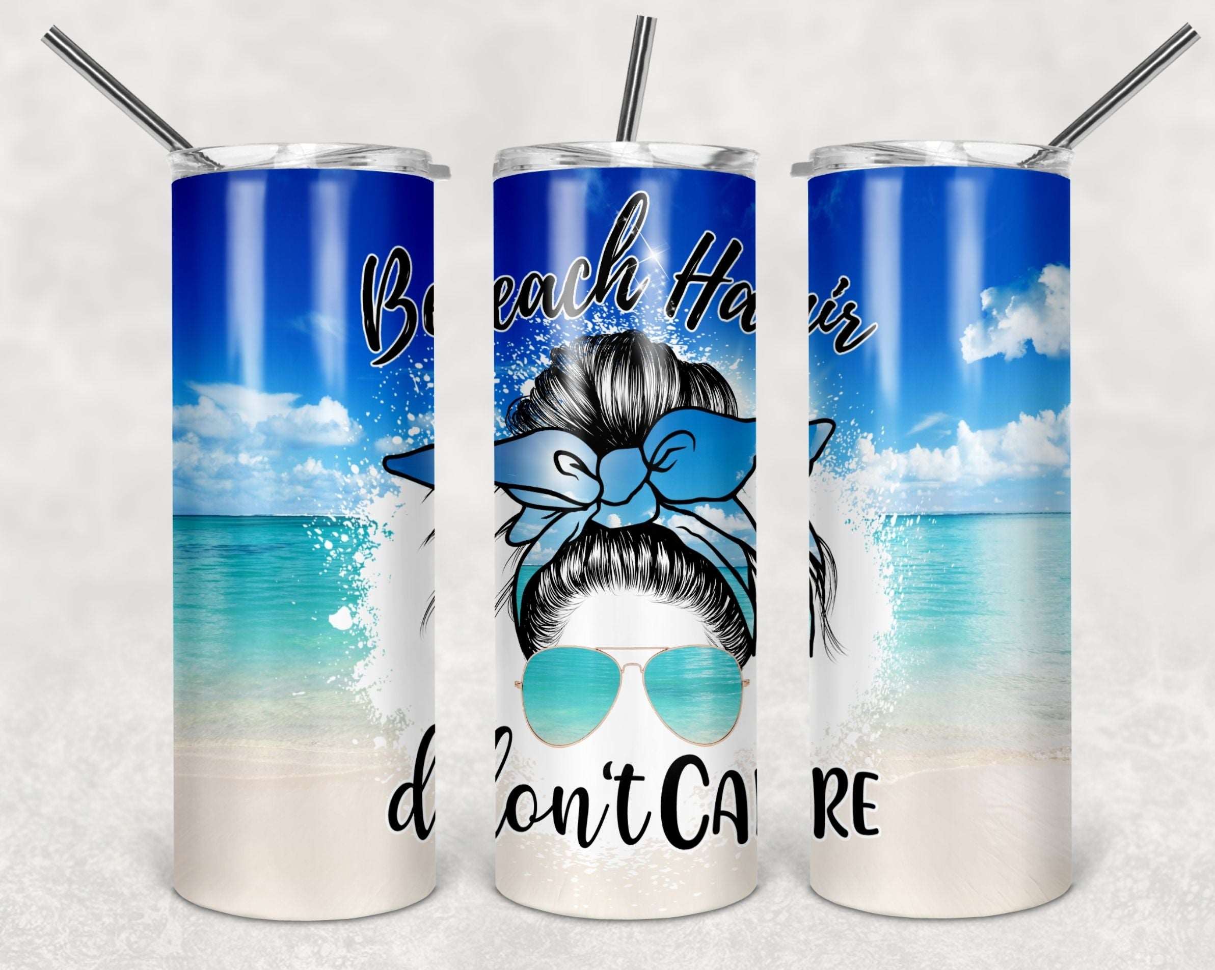 Beach Hair Don't Care Stainless steel tumbler