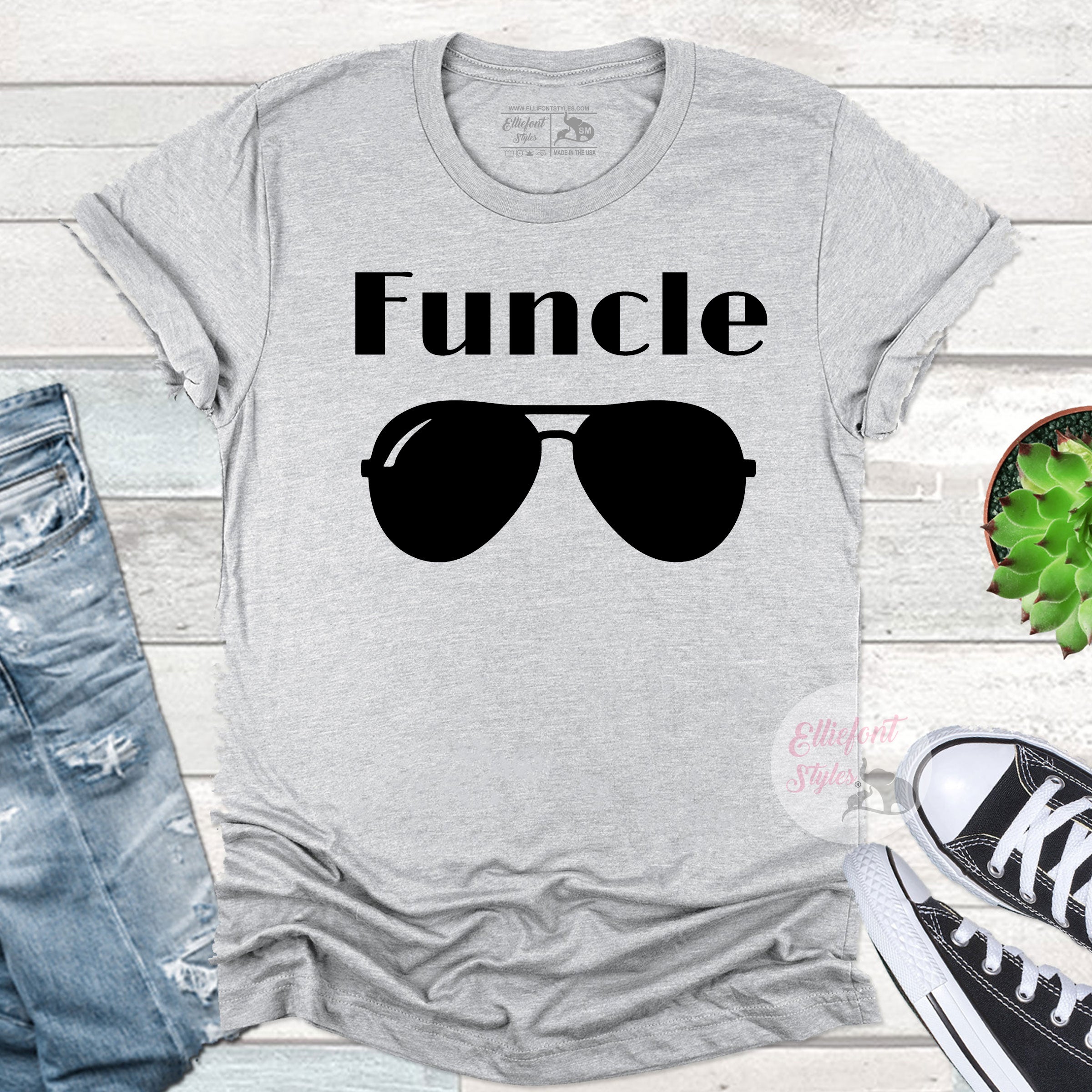 Funcle shirt with aviator glasses funny design