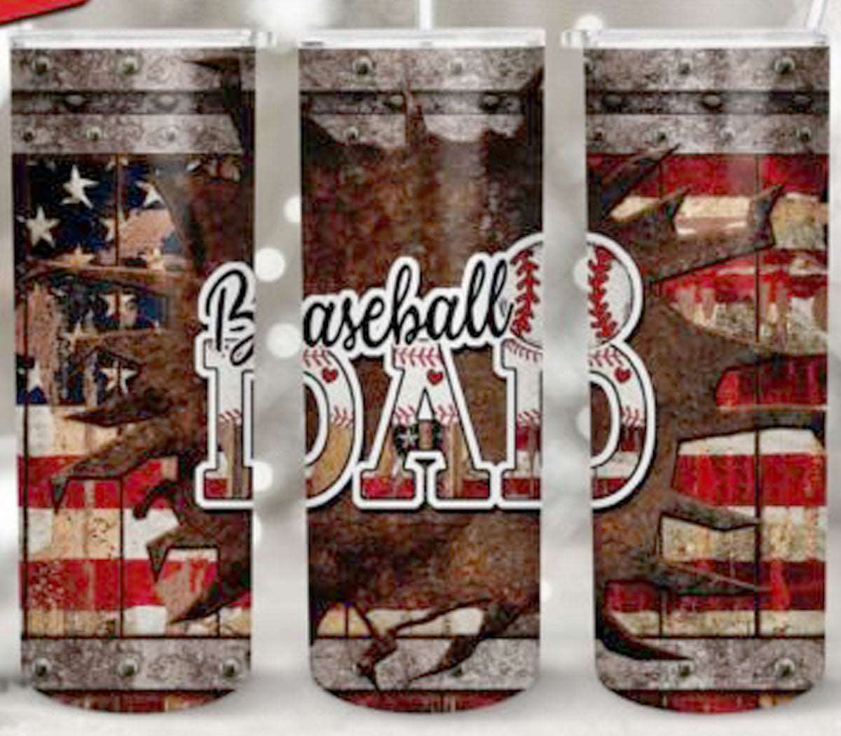 American Baseball Dad Stainless steel tumbler