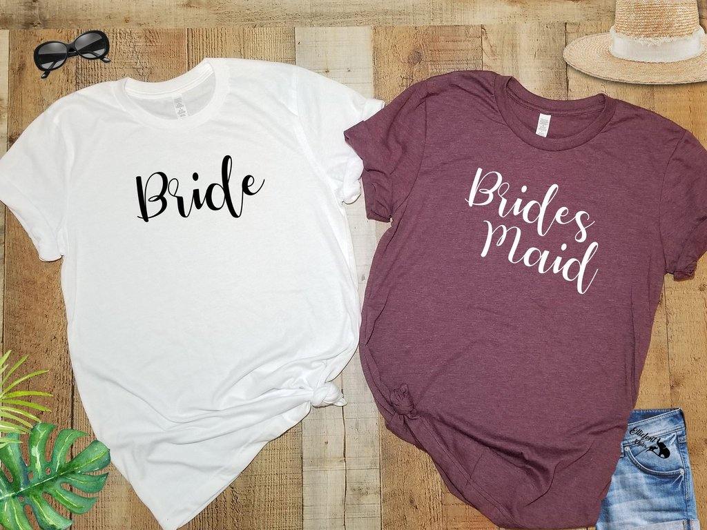 Bride and Bridesmaid Bachelorette Party Shirts | Bridal Party Shirts | Wedding Party Shirts | Bridesmaid Shirts | Bride Shirt - Elliefont Styles