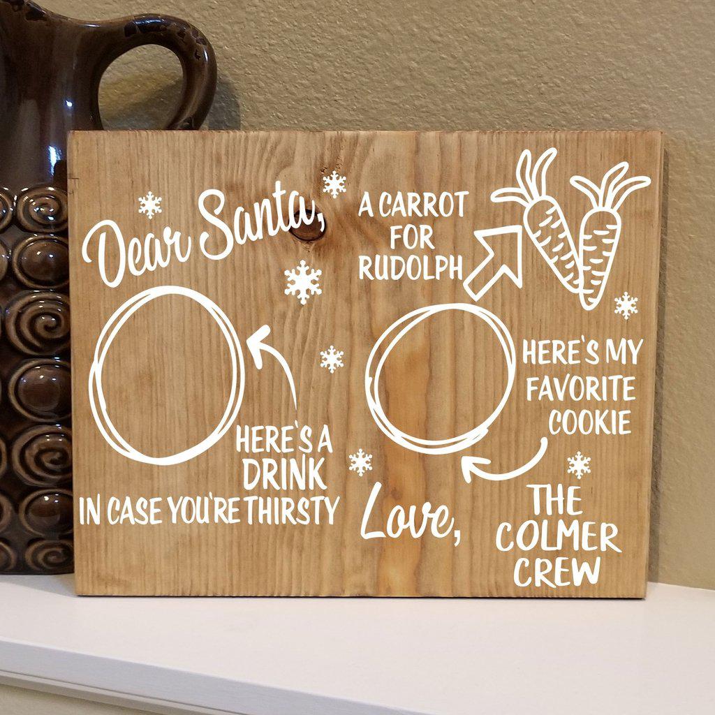 Santa Cookie Tray Milk And Cookies For Santa Carrots For Rudolph Dear Santa Personalized Wood Tray - Elliefont Styles