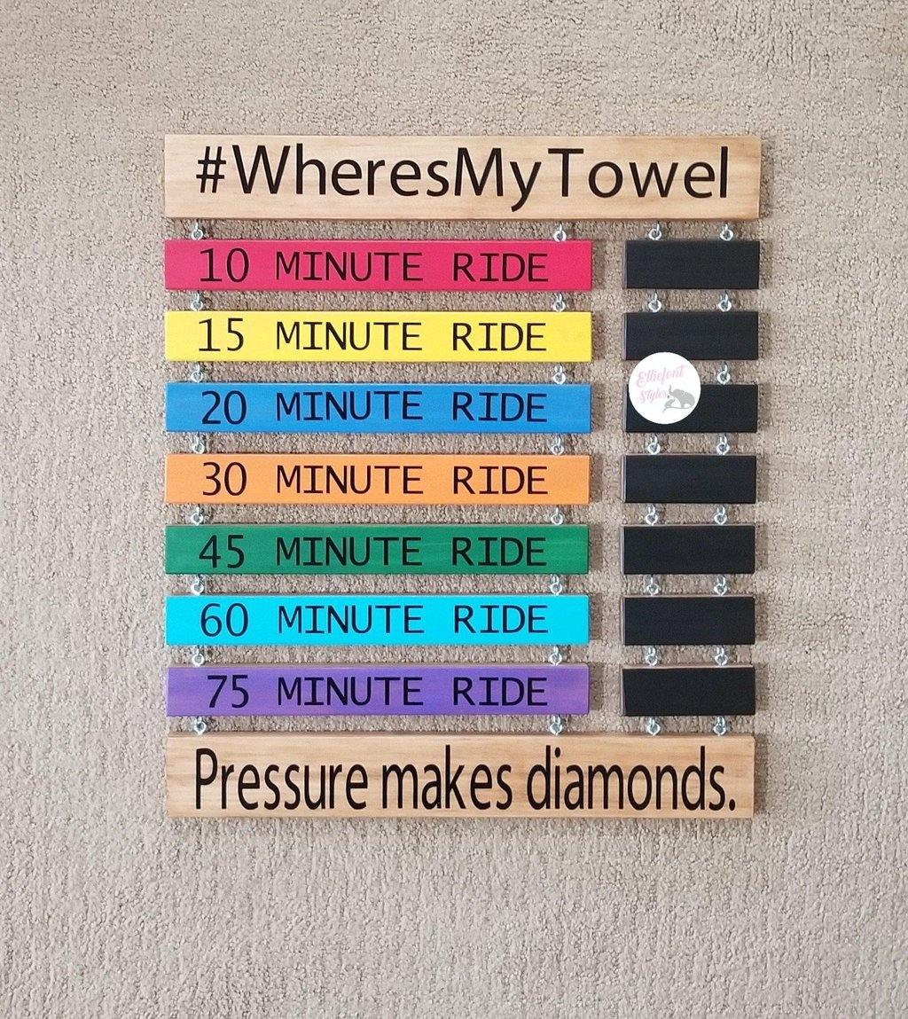 Custom fitness milestone wall décor for indoor cycling progress tracking