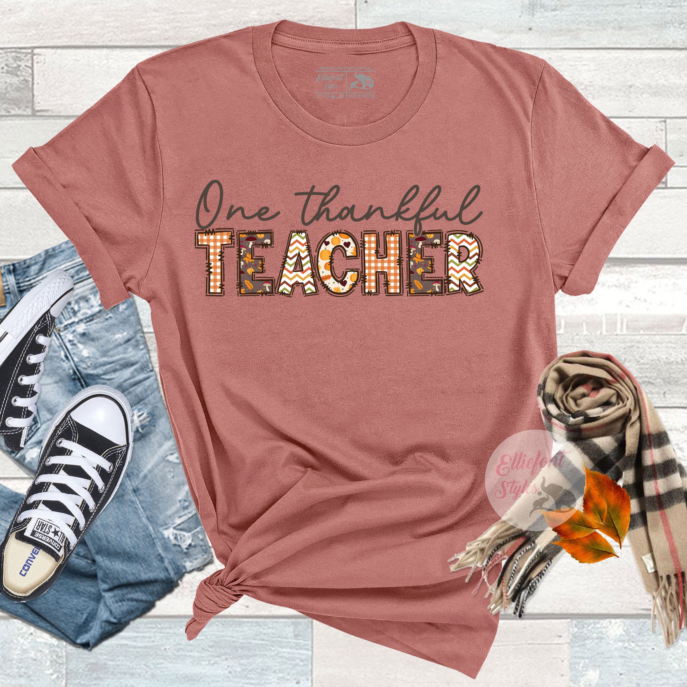 Cute fall shirt for school teachers with autumn lettering and seasonal vibe