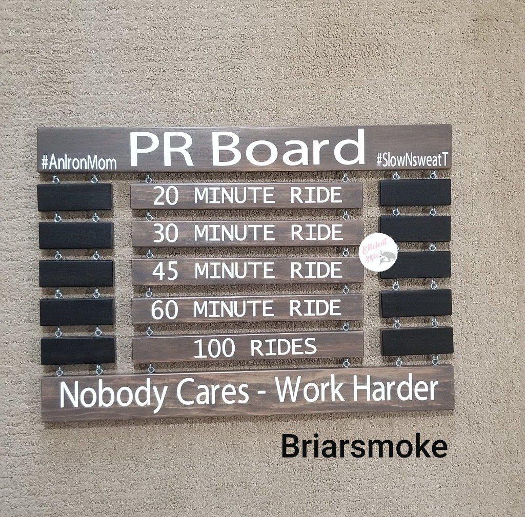 PR board for 20 minute cycling rides to showcase personal records