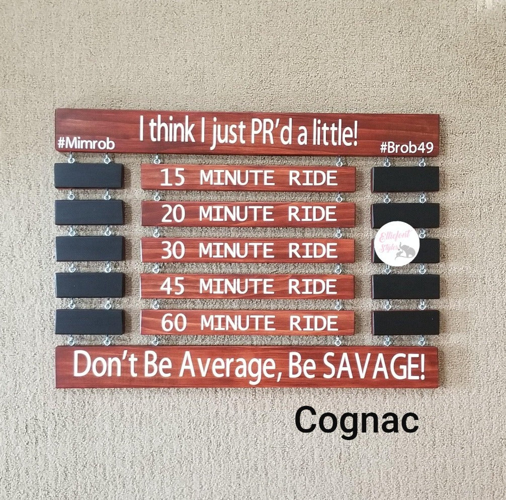 Custom engraved cycling PR board for timed ride challenges