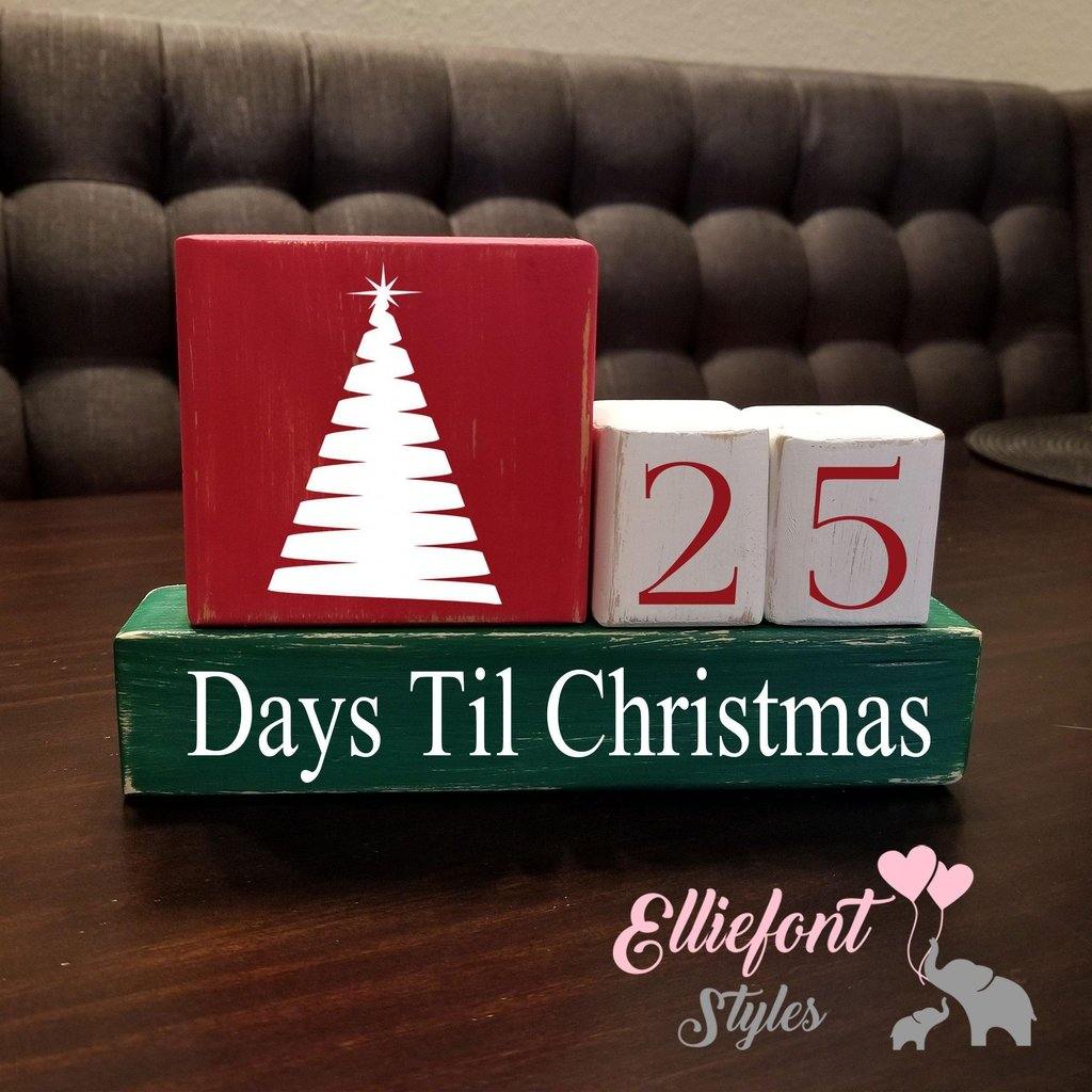 Days Till Christmas Countdown / Christmas Tree / Nativity Manger / Wooden Blocks / Stacker Set / Christmas Countdown - Elliefont Styles