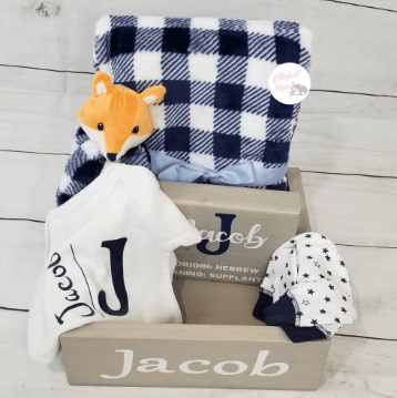 Personalized Baby Gift Set Box | Woodland Baby Shower Gift Set - Elliefont Styles