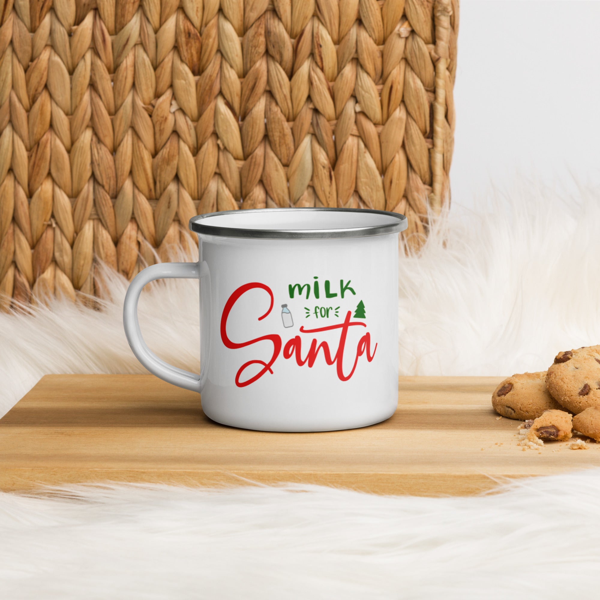 Milk For Santa Enamel Mug