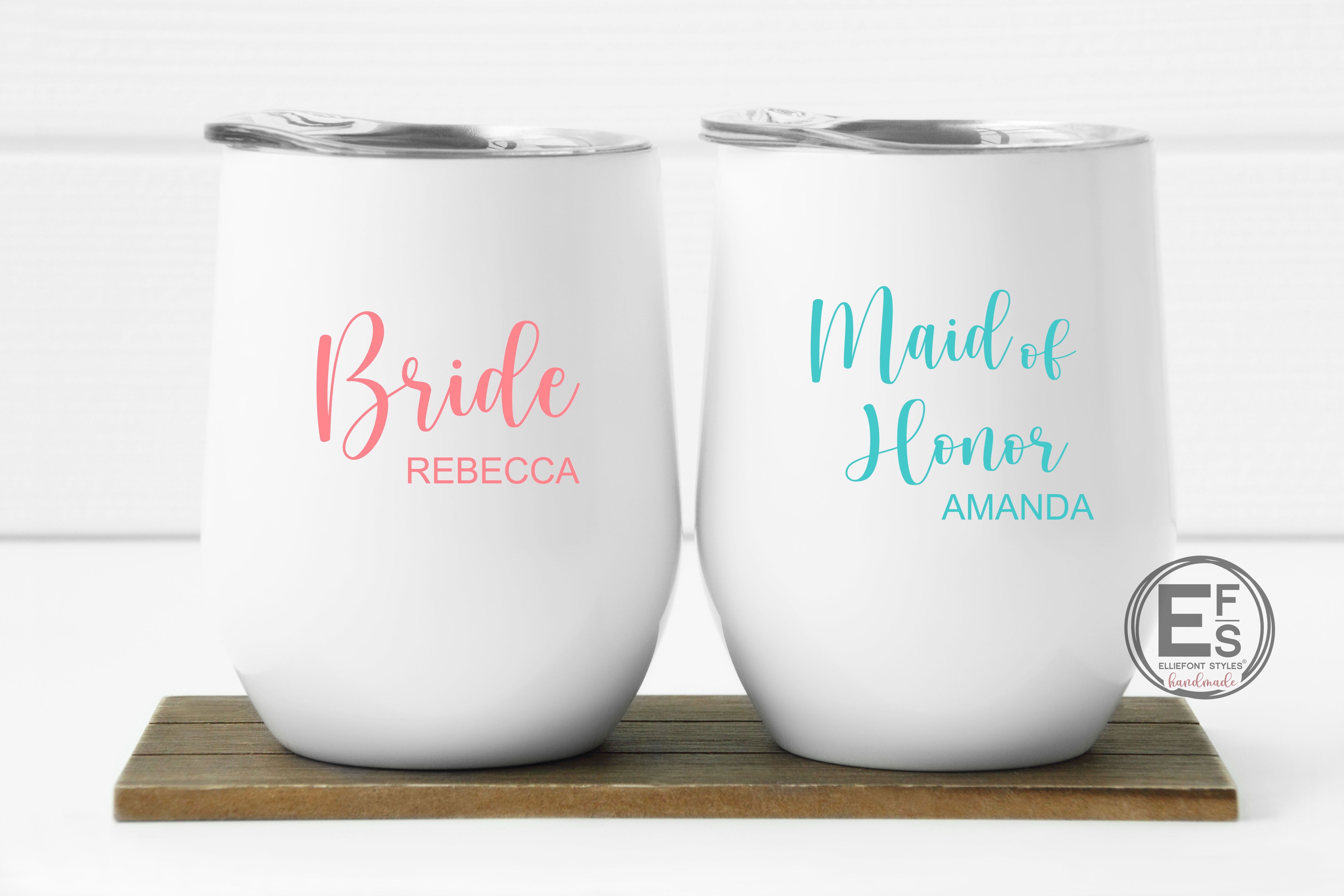 Bridesmaid Personalized Stainless Insulated Wine Cup