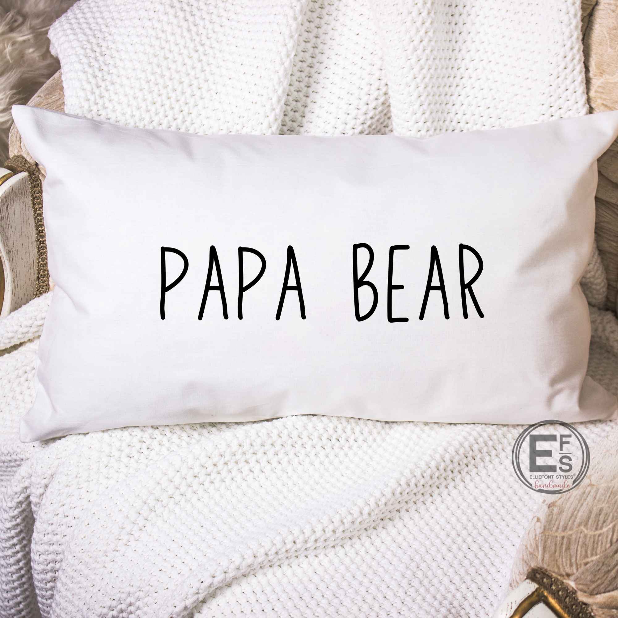 Mama Bear Papa Bear Lumbar Throw Pillow