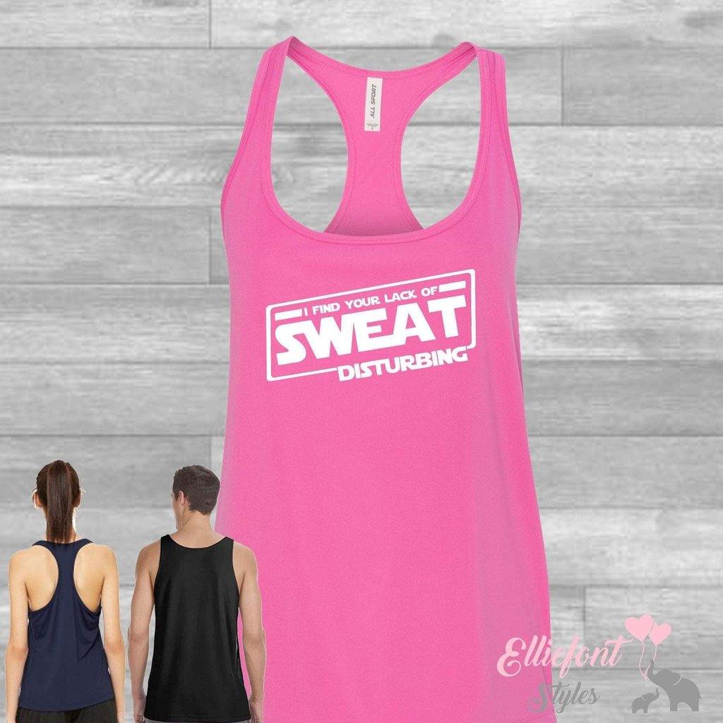 I Find Your Lack Of Sweat Disturbing Drifit Women's Performance Racerback Tank Top / Workout / Race / Running - Elliefont Styles