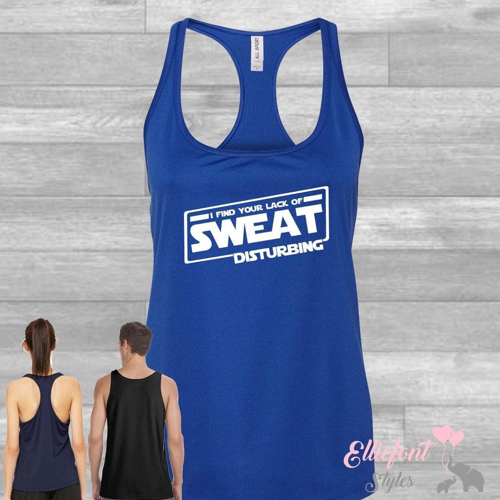 I Find Your Lack Of Sweat Disturbing Drifit Women's Performance Racerback Tank Top / Workout / Race / Running - Elliefont Styles