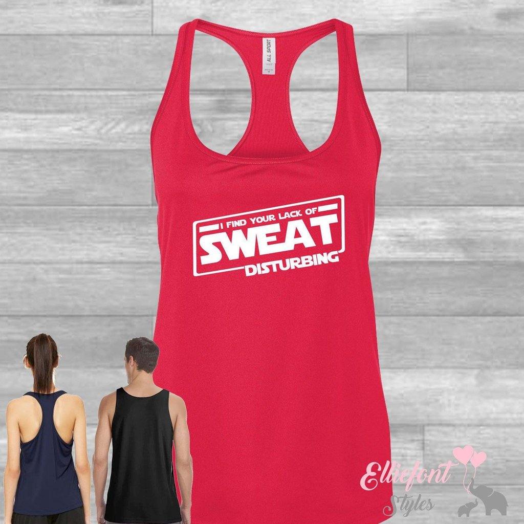 I Find Your Lack Of Sweat Disturbing Drifit Women's Performance Racerback Tank Top / Workout / Race / Running - Elliefont Styles