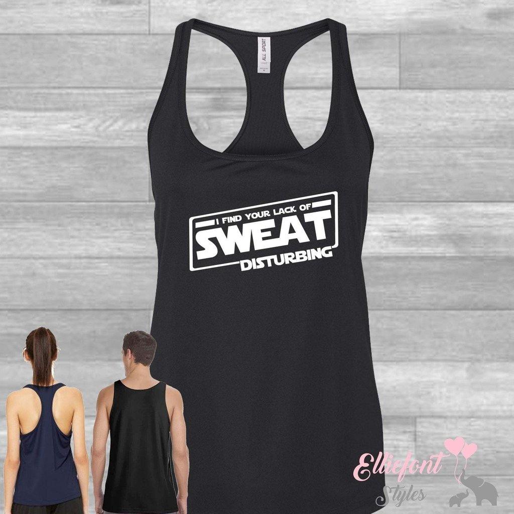 I Find Your Lack Of Sweat Disturbing Drifit Women's Performance Racerback Tank Top / Workout / Race / Running - Elliefont Styles
