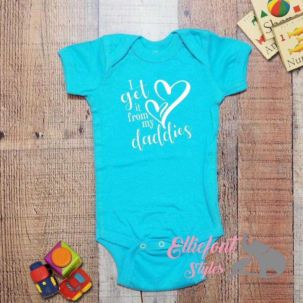 I Get It From My Daddies Baby One Piece | Two Dads | 2 Dads | Proud baby | LGBT Gay | Infant Bodysuit | Newborn Outfit - Elliefont Styles