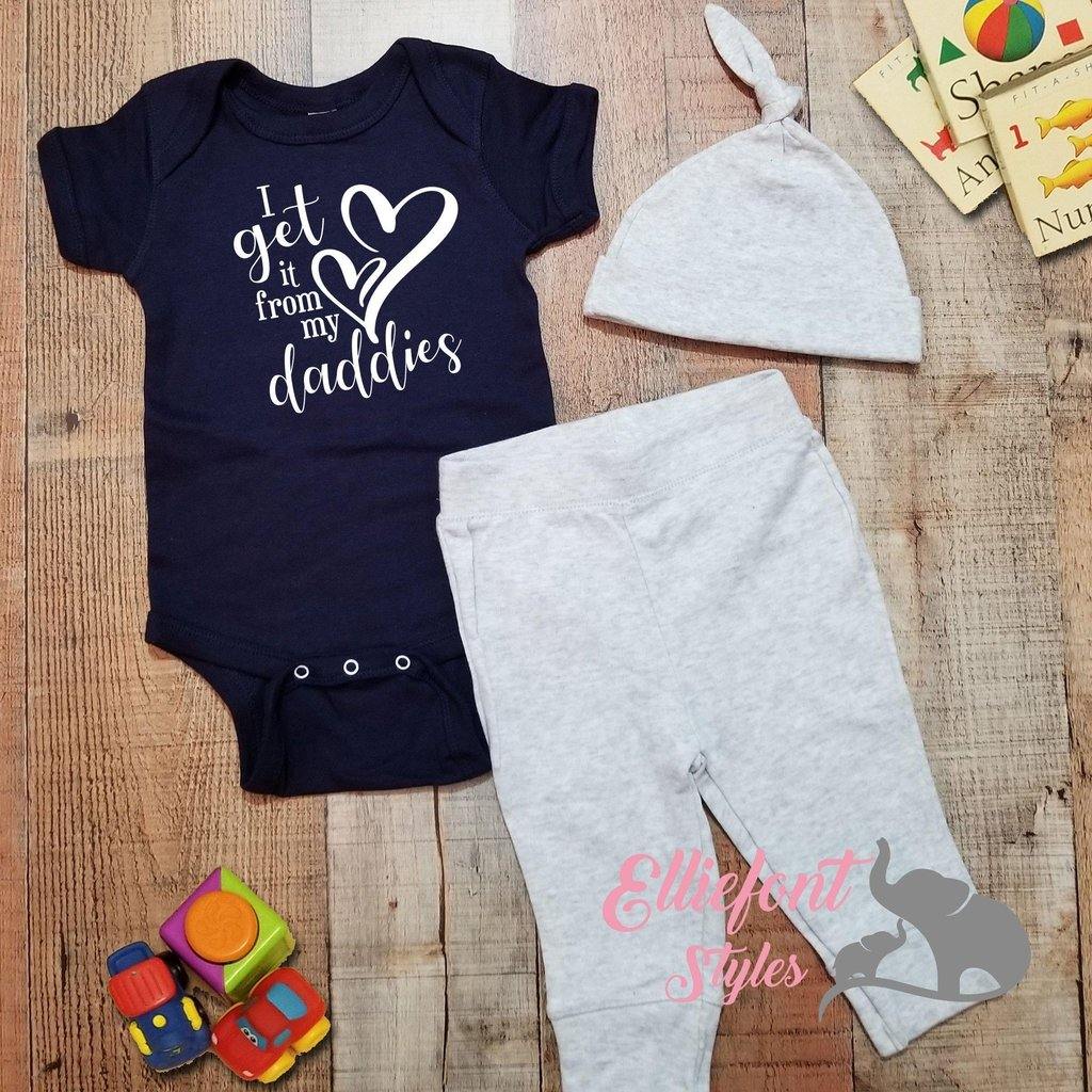 I Get It From My Daddies Baby One Piece | Two Dads | 2 Dads | Proud baby | LGBT Gay | Infant Bodysuit | Newborn Outfit - Elliefont Styles