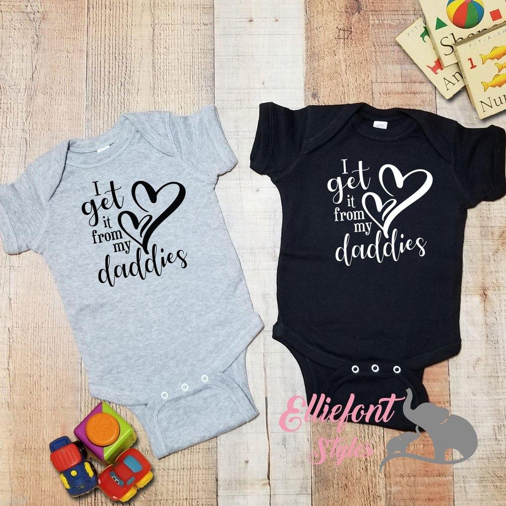 I Get It From My Daddies Baby One Piece | Two Dads | 2 Dads | Proud baby | LGBT Gay | Infant Bodysuit | Newborn Outfit - Elliefont Styles