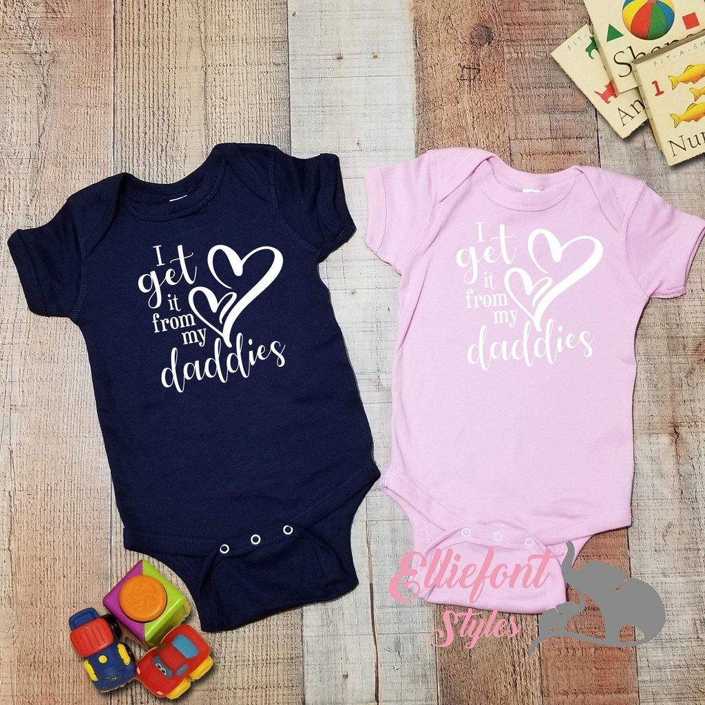I Get It From My Daddies Baby One Piece | Two Dads | 2 Dads | Proud baby | LGBT Gay | Infant Bodysuit | Newborn Outfit - Elliefont Styles