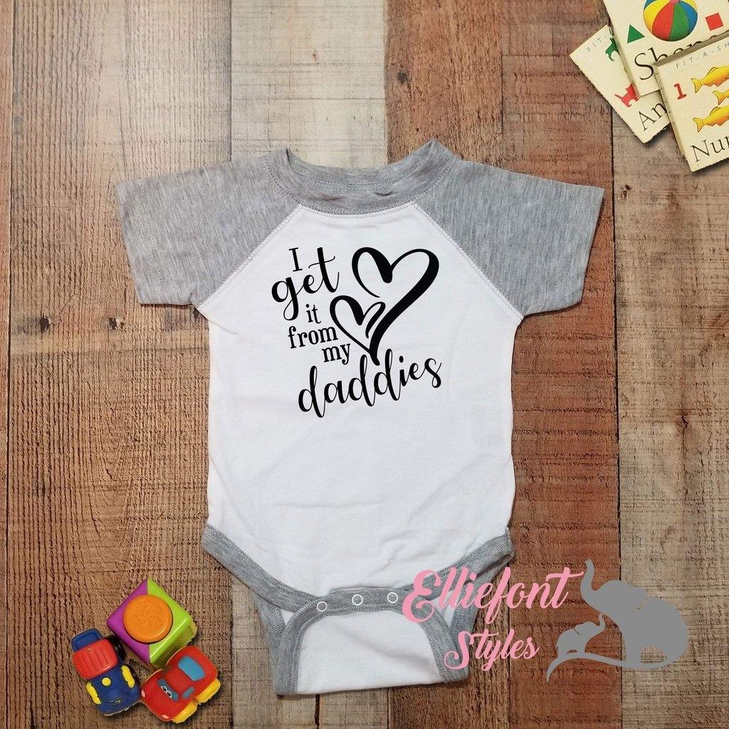 I Get It From My Daddies Baby One Piece | Two Dads | 2 Dads | Proud baby | LGBT Gay | Infant Bodysuit | Newborn Outfit - Elliefont Styles
