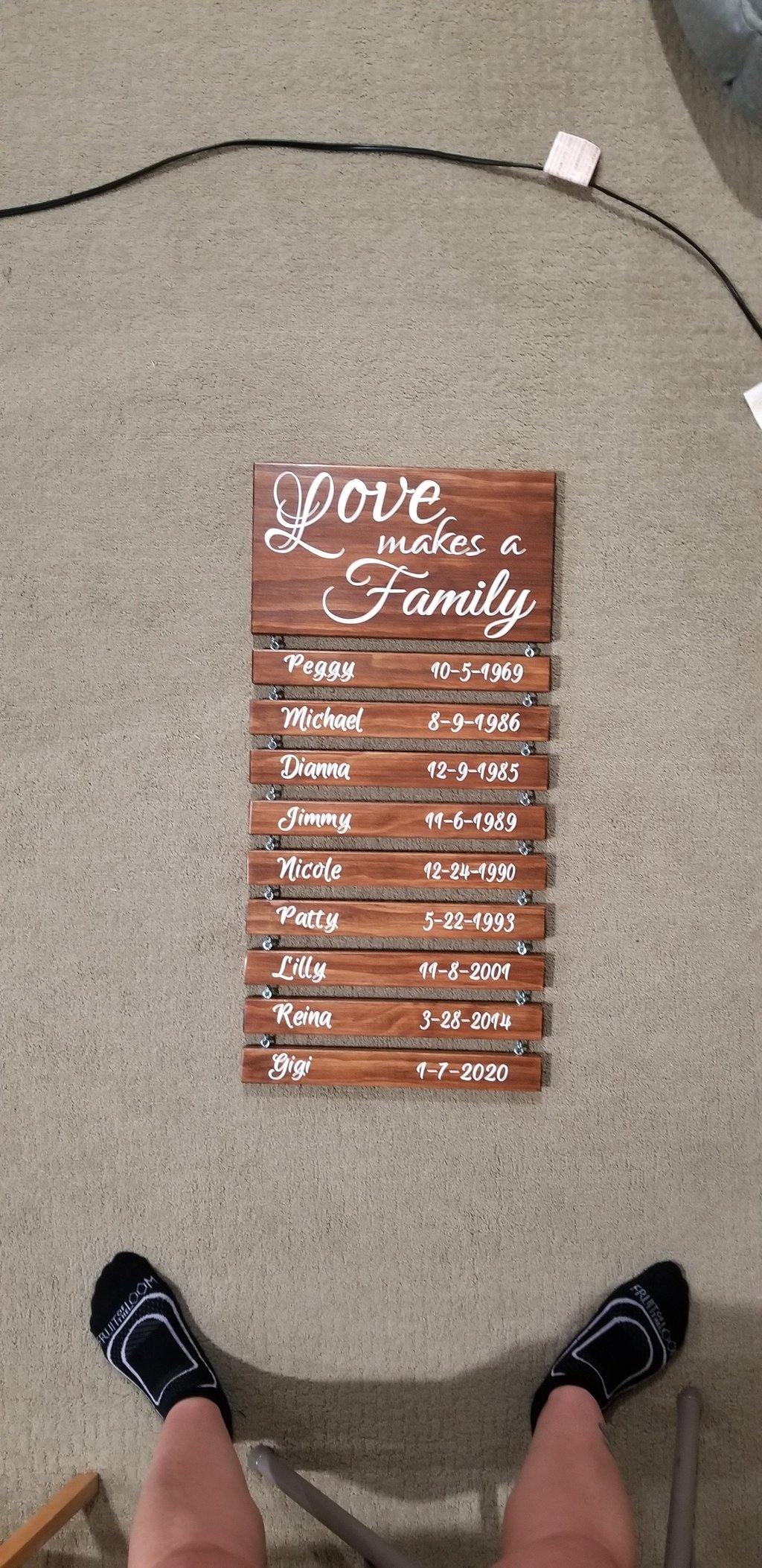 Love Makes A Family Sign - Elliefont Styles