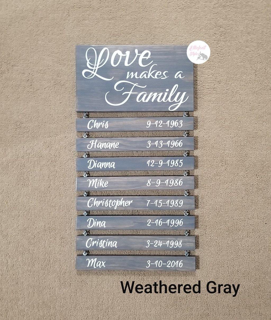 Love Makes A Family Sign - Elliefont Styles