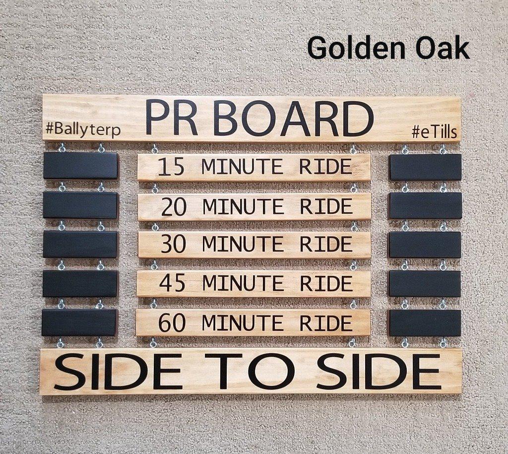 Custom PR board for indoor cycling and spin bike milestones