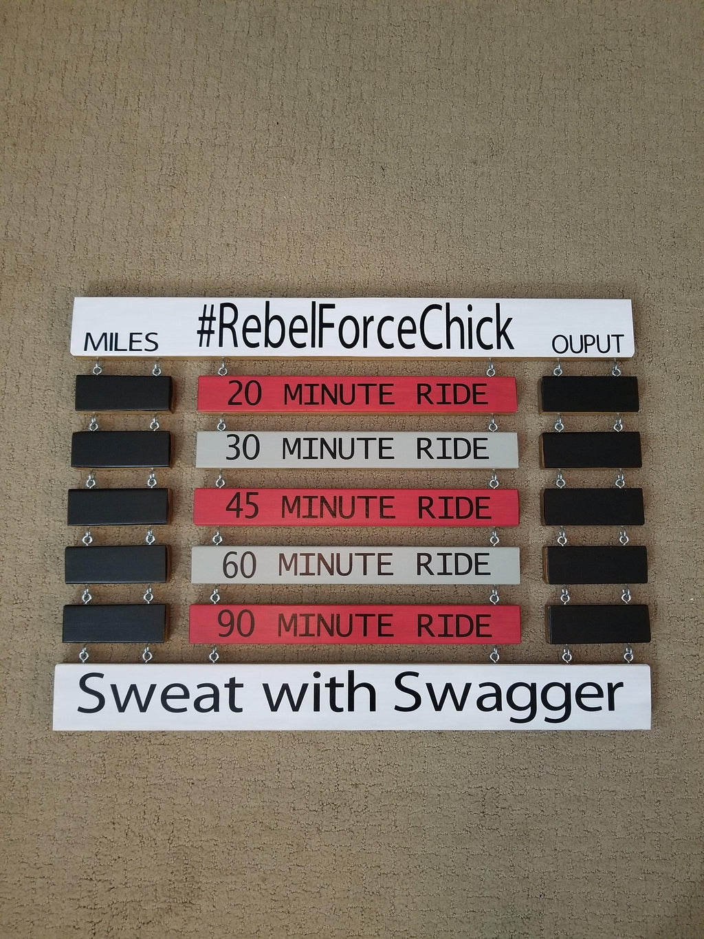 Personalized indoor spin bike PR board to track cycling achievements