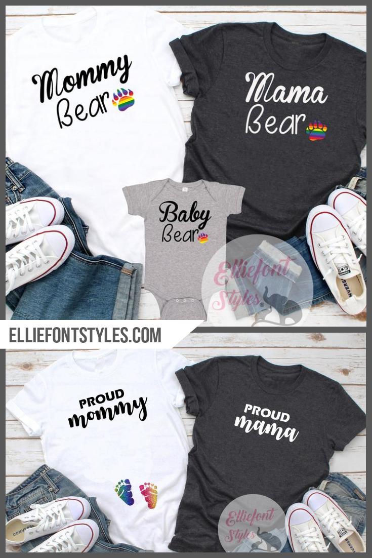 Mommy Bear Mama Bear Baby Bear LGBT Shirts - Elliefont Styles