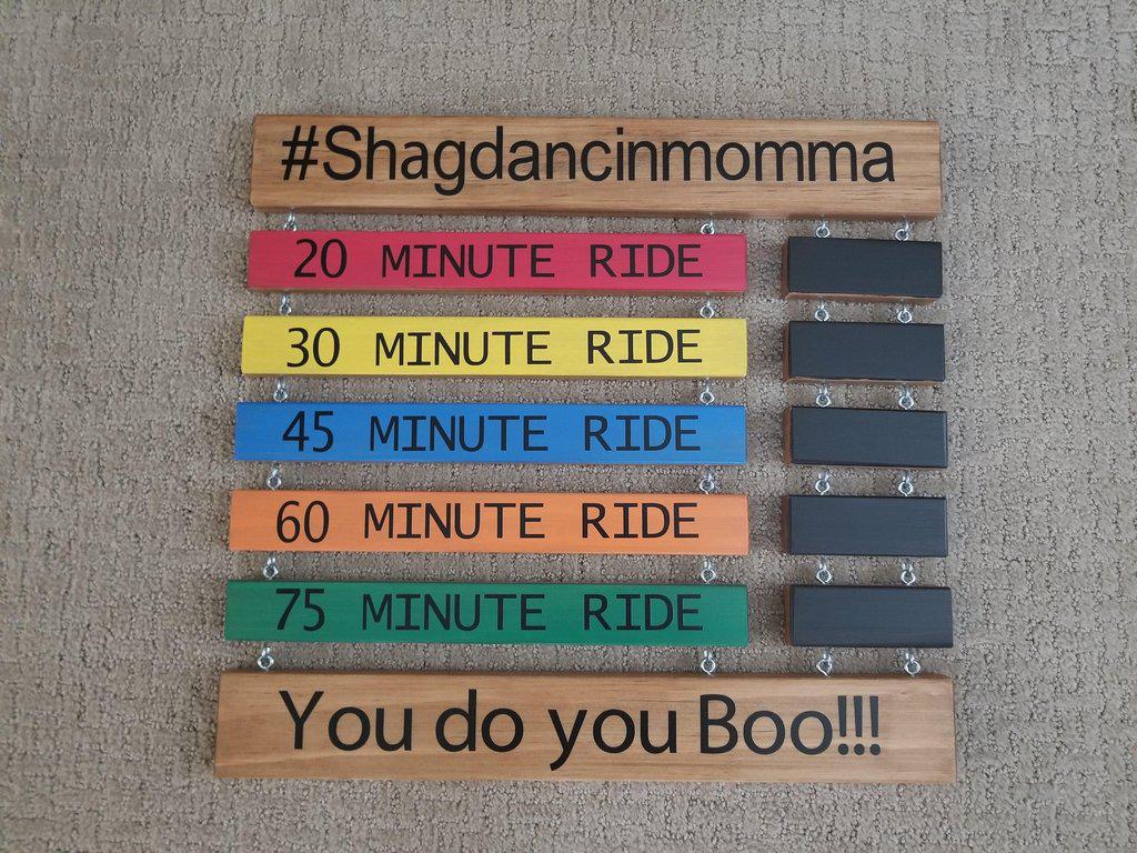 Motivational wall art for cyclists and spin bike enthusiasts to track progres