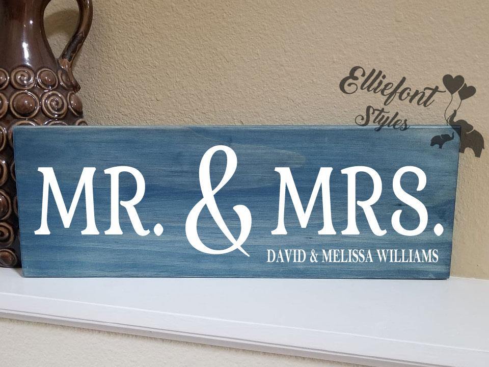 MR. & MRS. Personalized Wood Sign