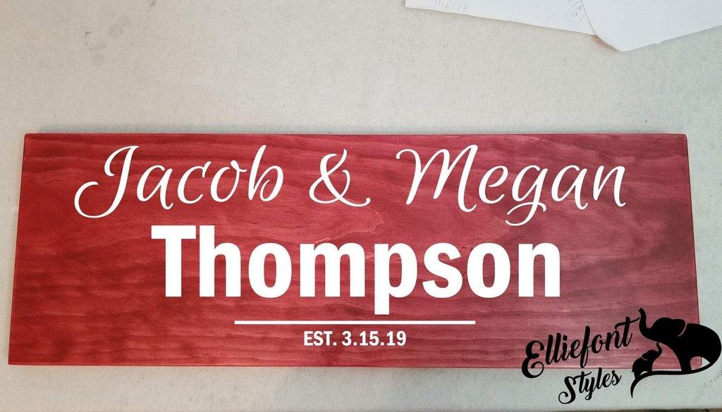 Mr. & Mrs. Wedding Wood Sign, Wedding Gift, Anniversary Gift, Wedding Keepsake - Elliefont Styles