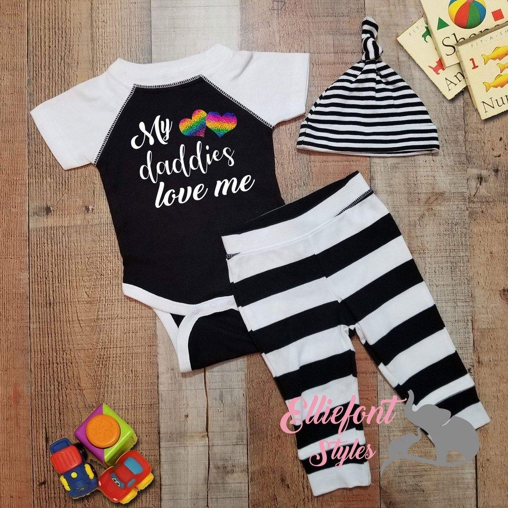 My Daddies Love Me Infant One Piece / Two Dads Bodysuit / Proud Children / 2 dads / LGBT Gay / Baby shower gift / Newborn Gift - Elliefont Styles