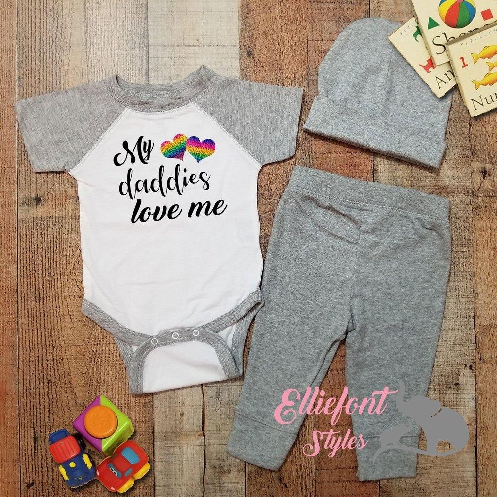 My Daddies Love Me Infant One Piece / Two Dads Bodysuit / Proud Children / 2 dads / LGBT Gay / Baby shower gift / Newborn Gift - Elliefont Styles