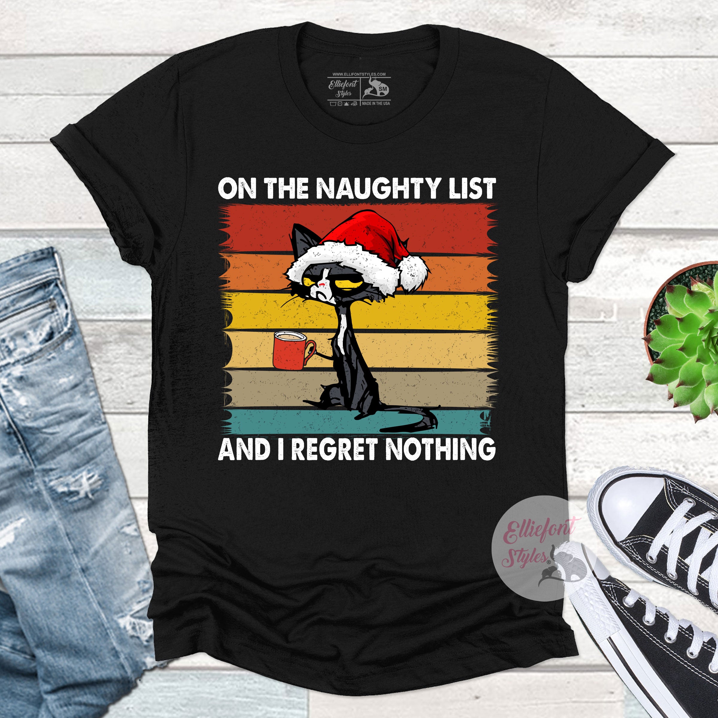 Naughty list holiday party shirt with humorous Christmas quote perfect for festive gatherings