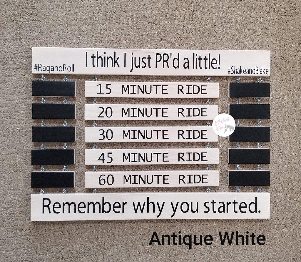 Peloton cycling PR board to track ride times and outputs