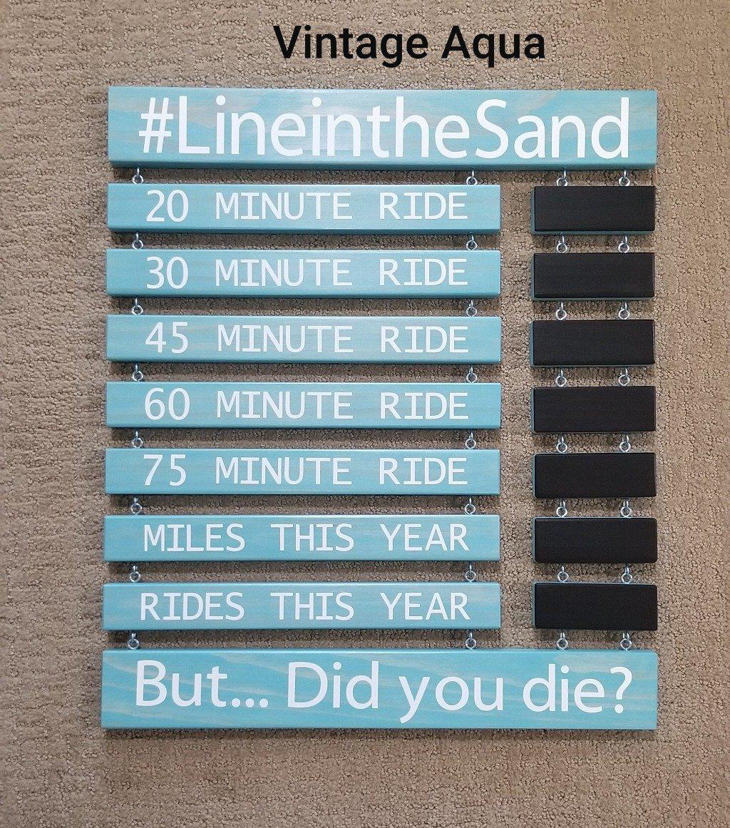 Personalized wall display PR board for cyclists to track progress