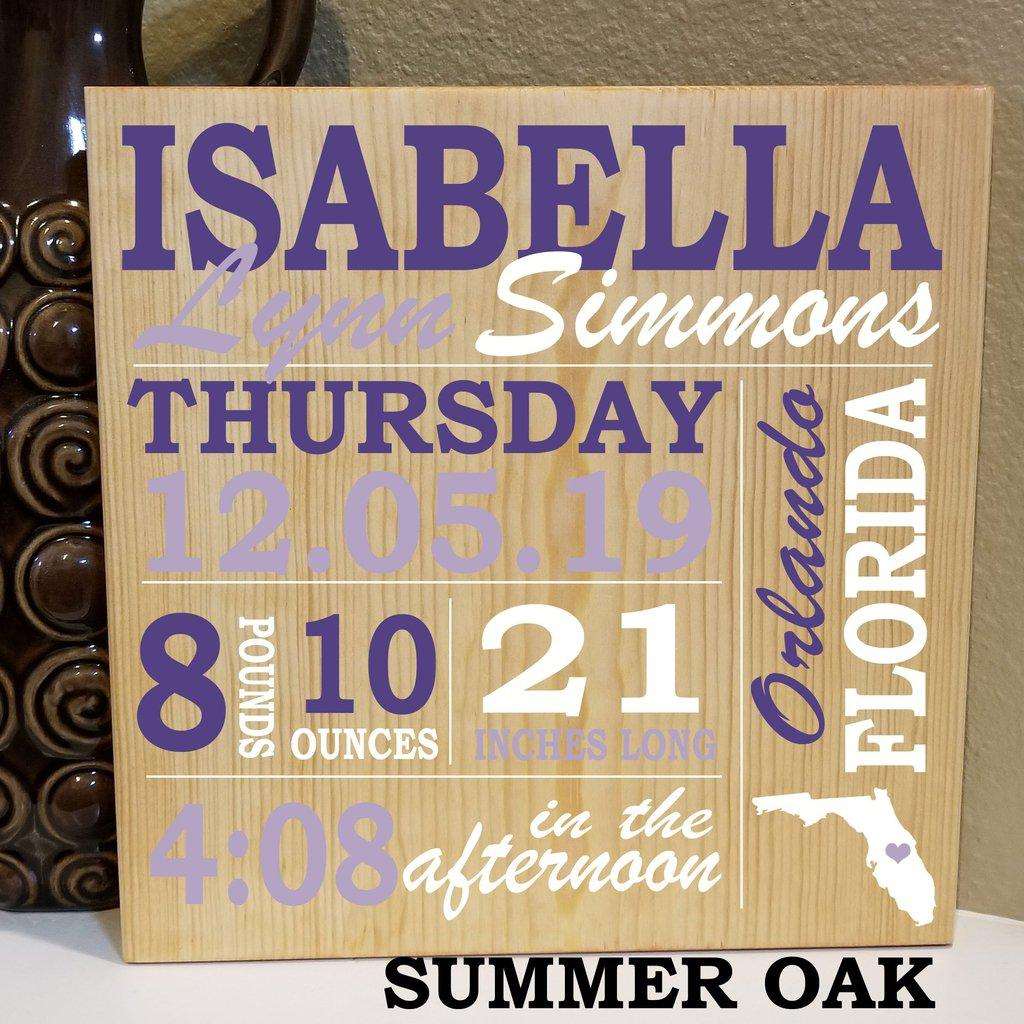 personalized baby keepsake sign