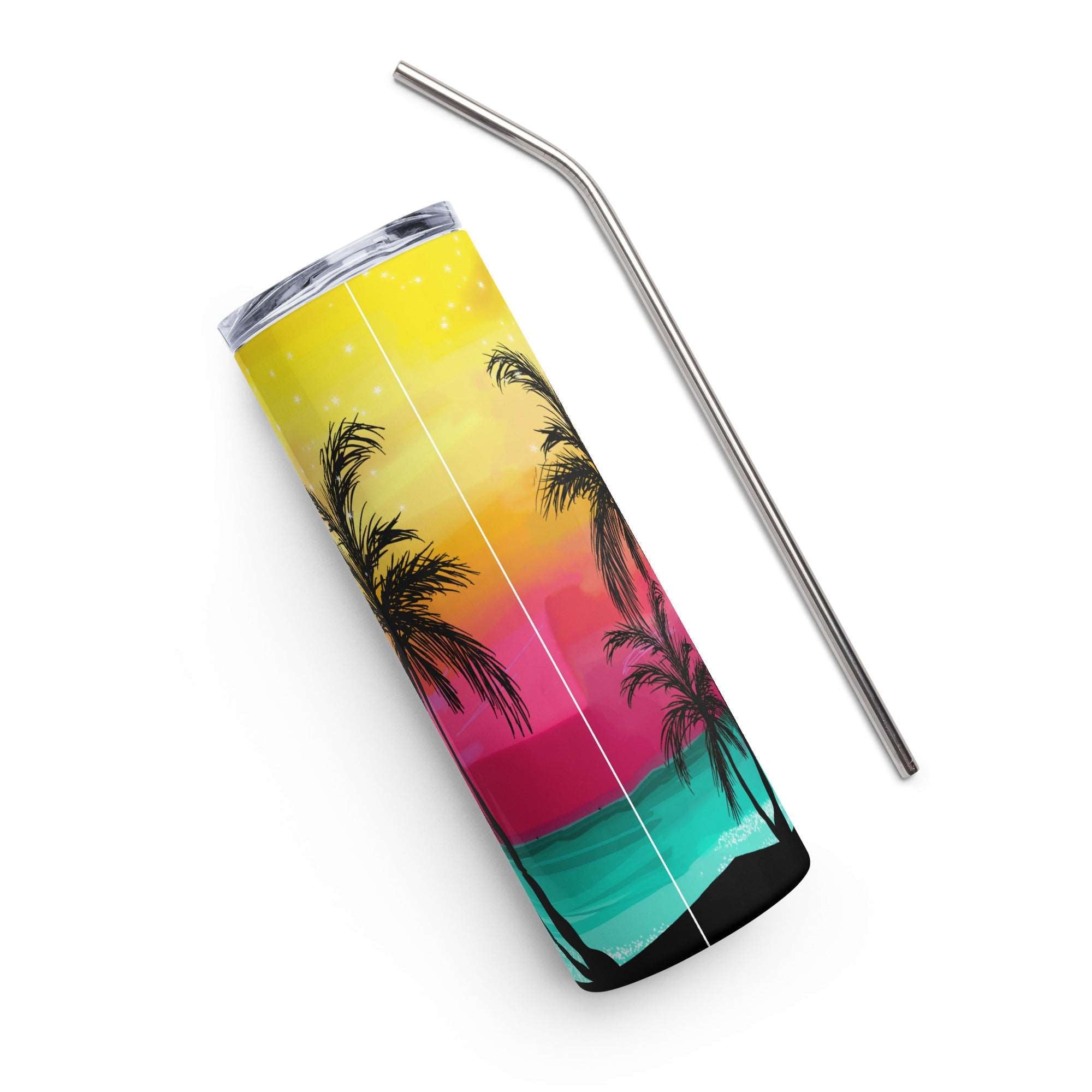 Beach Sunset Stainless steel tumbler
