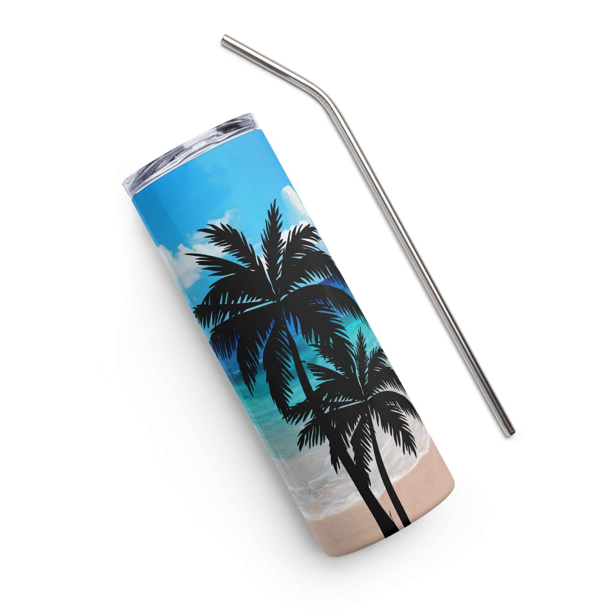 Beach Please Stainless steel tumbler