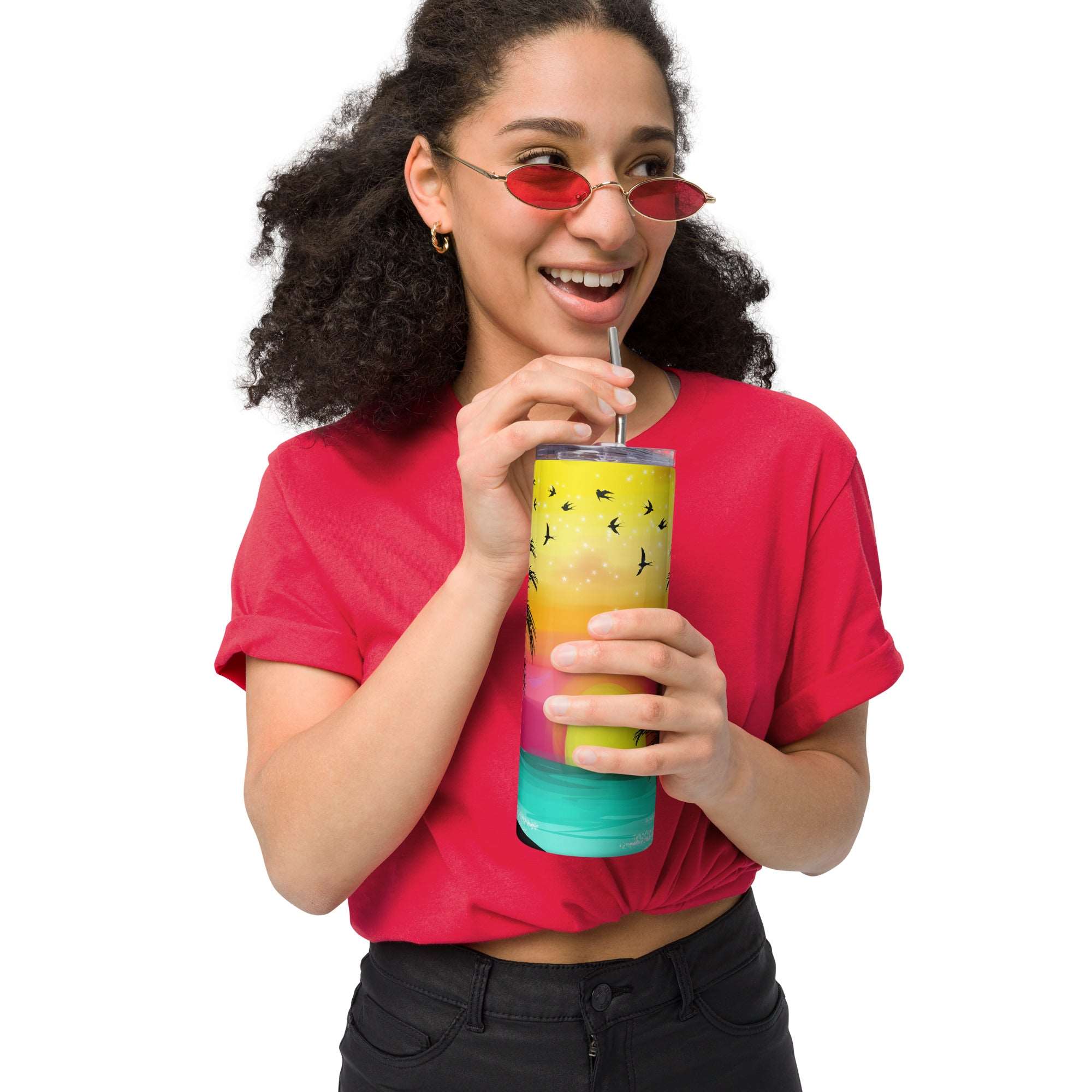 Beach Sunset Stainless steel tumbler