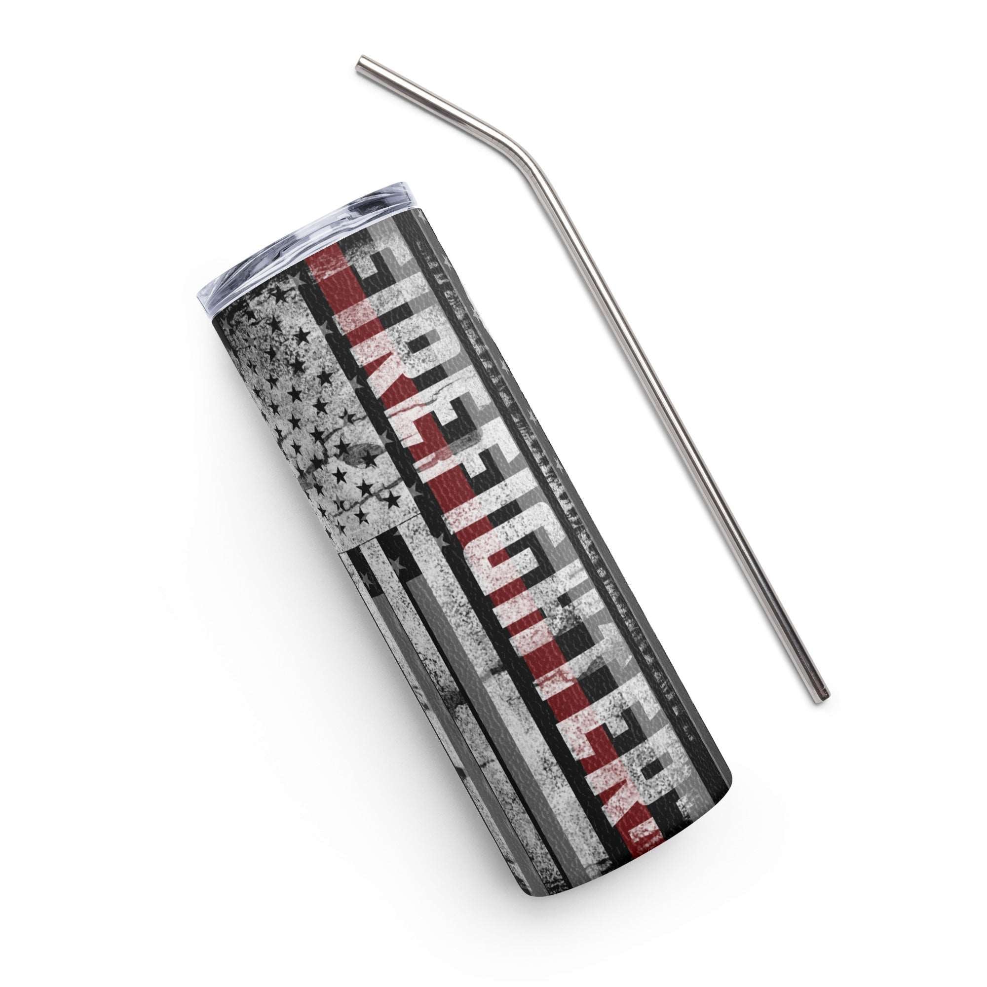 American Flag Firefighter Stainless steel tumbler