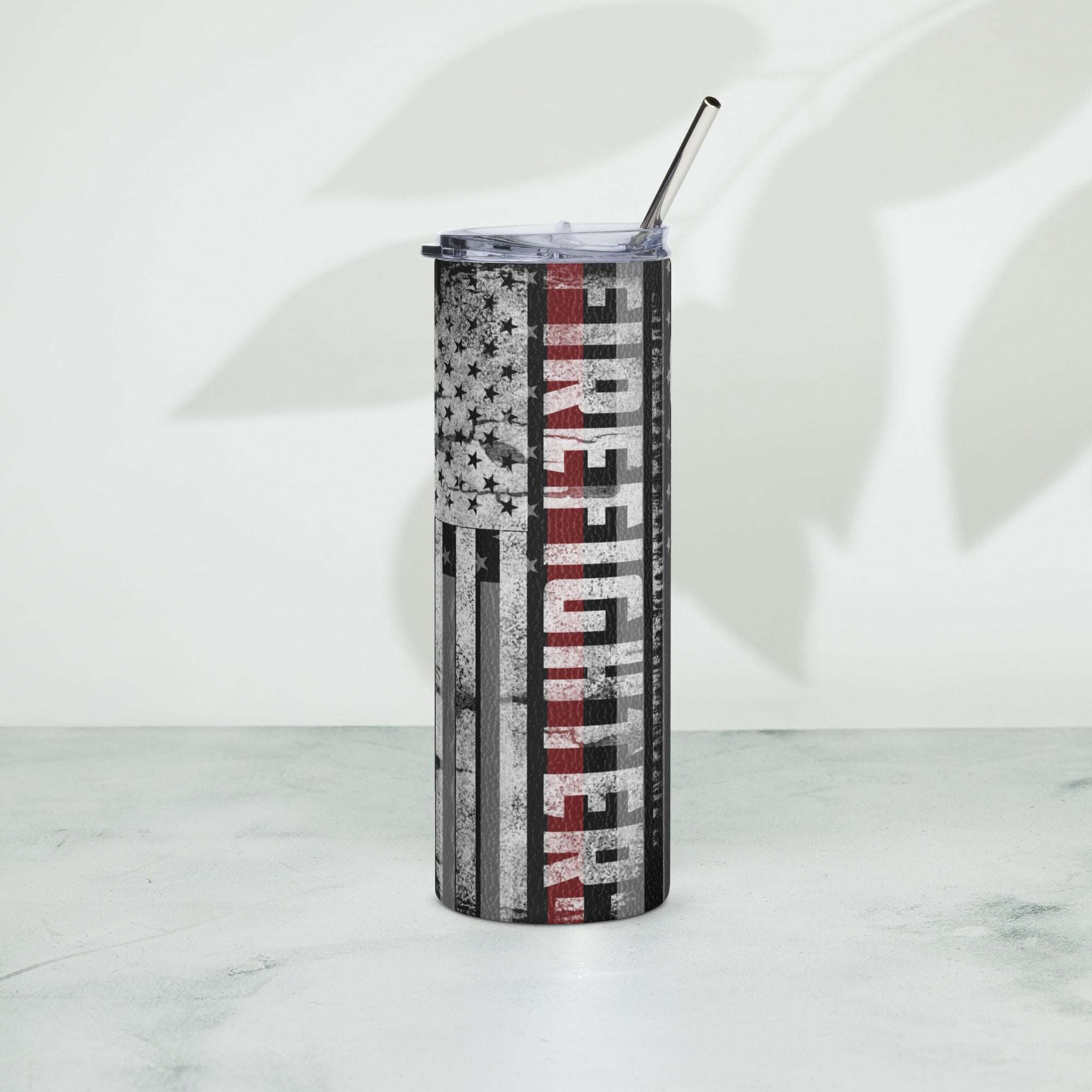 American Flag Firefighter Stainless steel tumbler