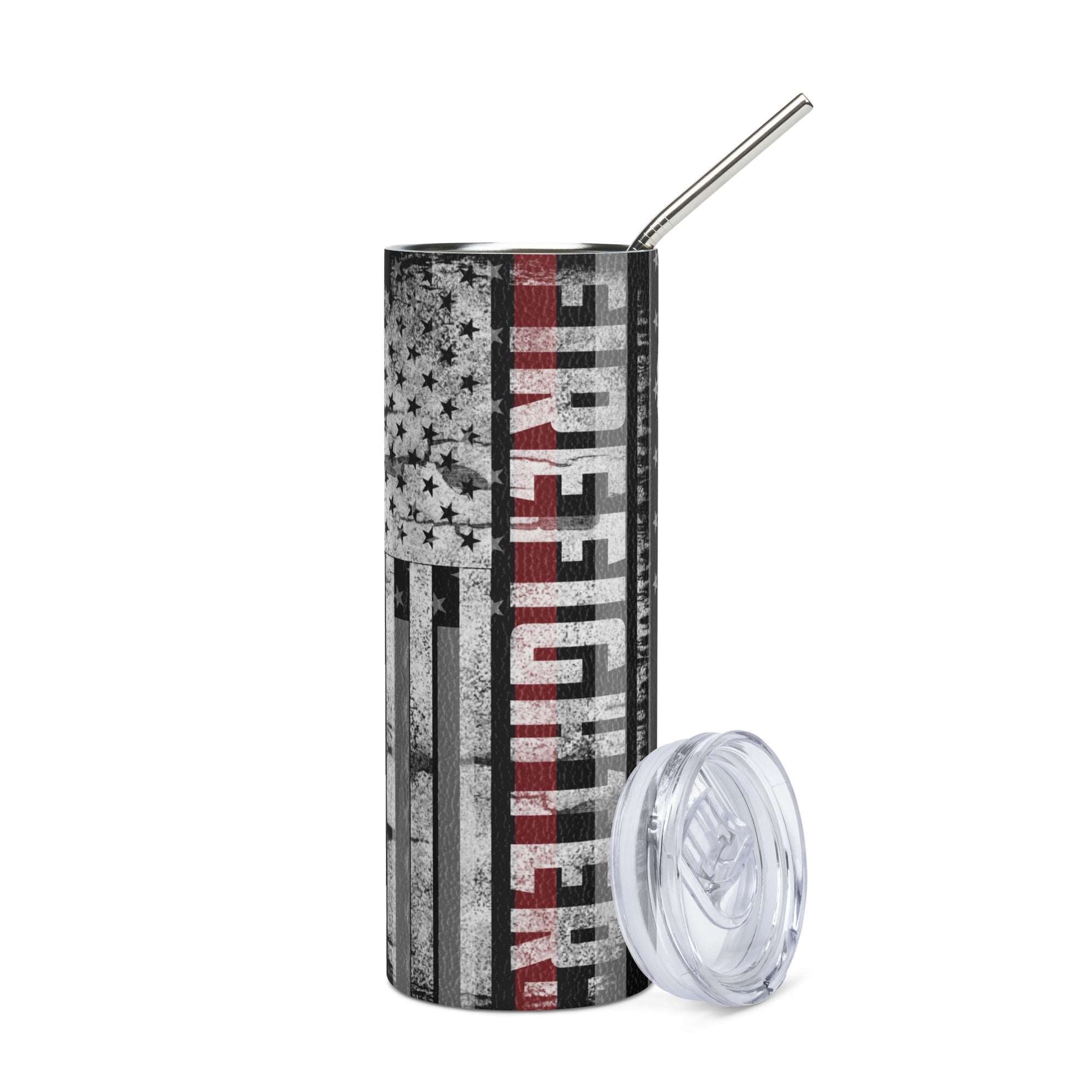 American Flag Firefighter Stainless steel tumbler