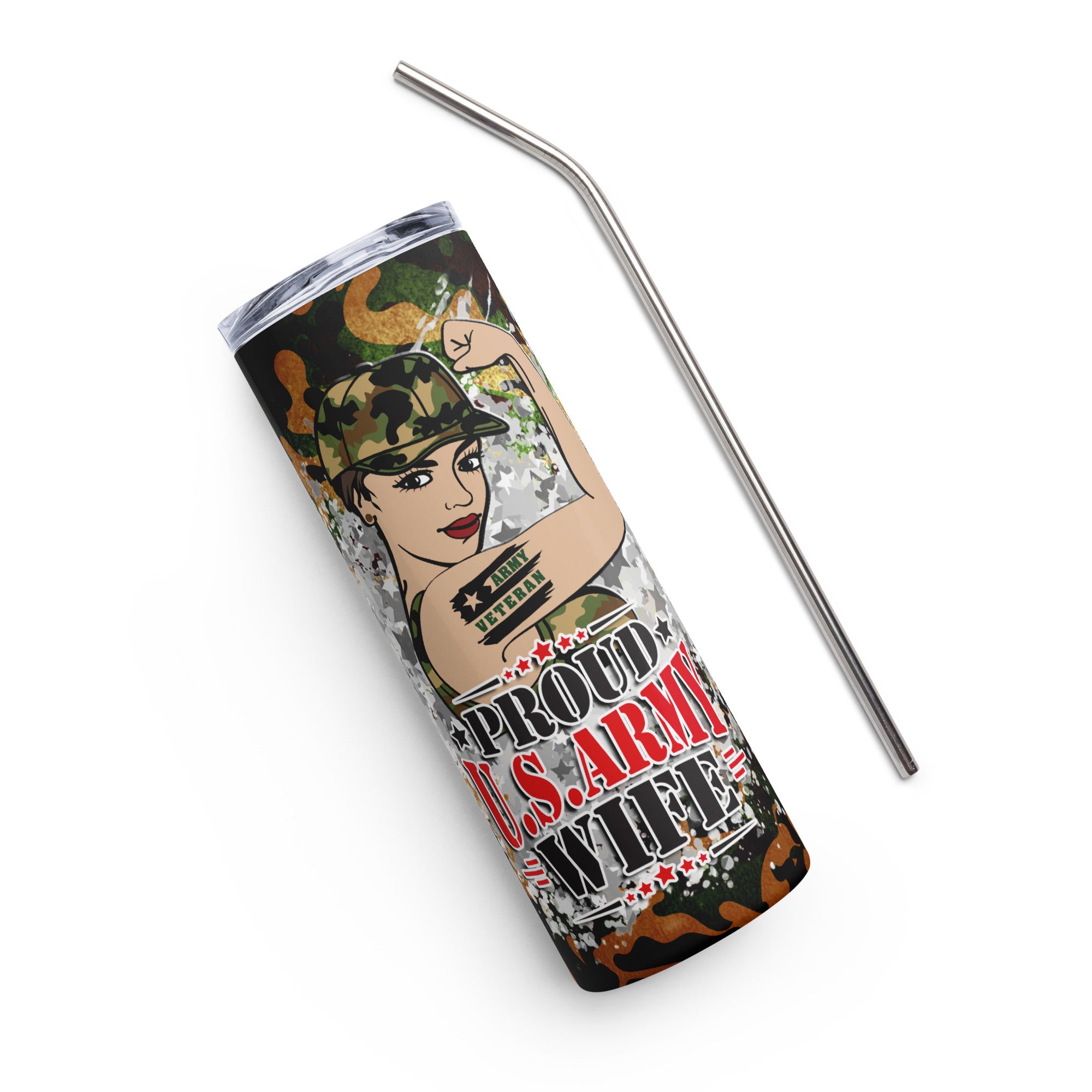 Proud Army Wife Stainless steel tumbler