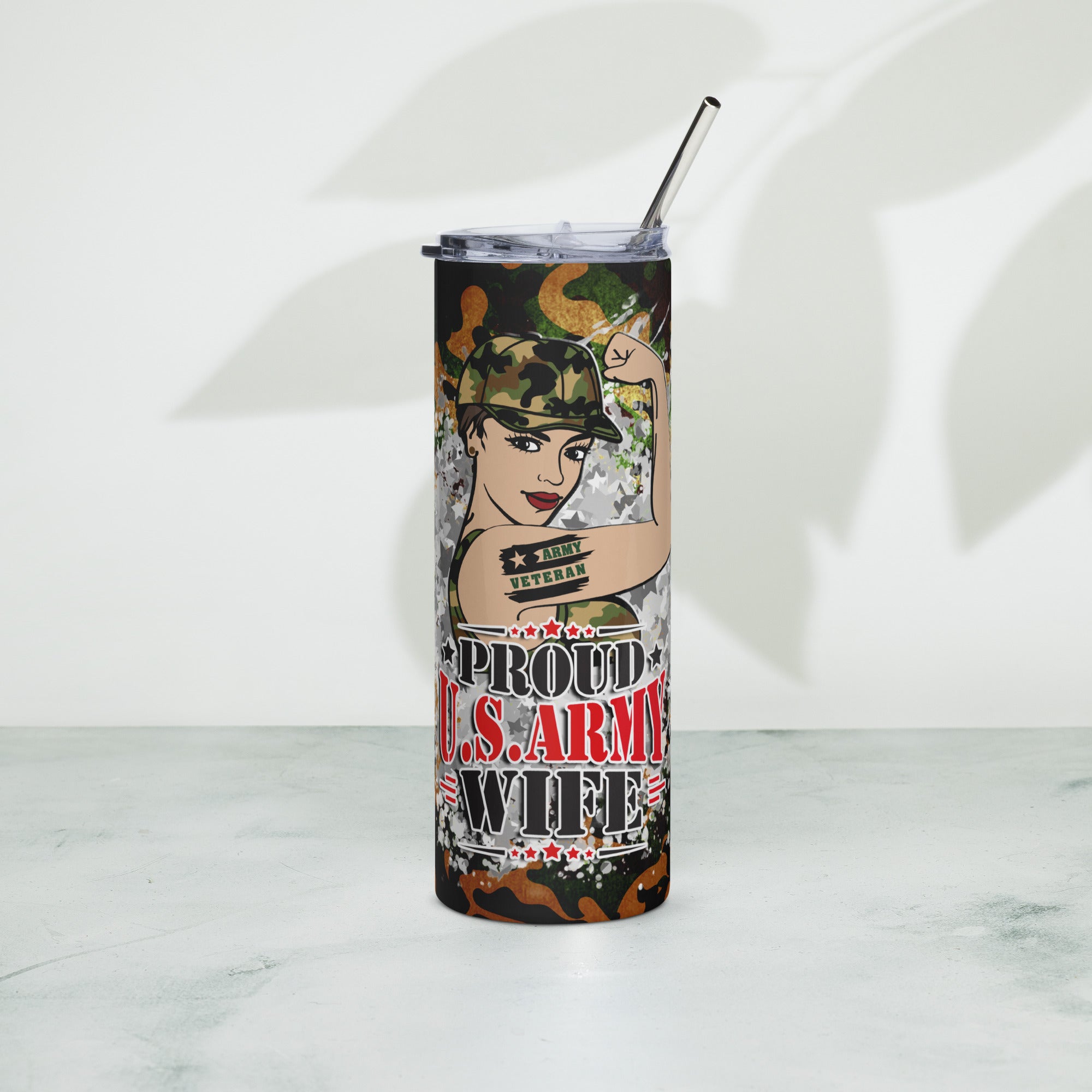 Proud Army Wife Stainless steel tumbler